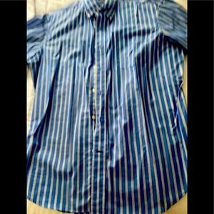 Nautica Blue and White Strip Shirt